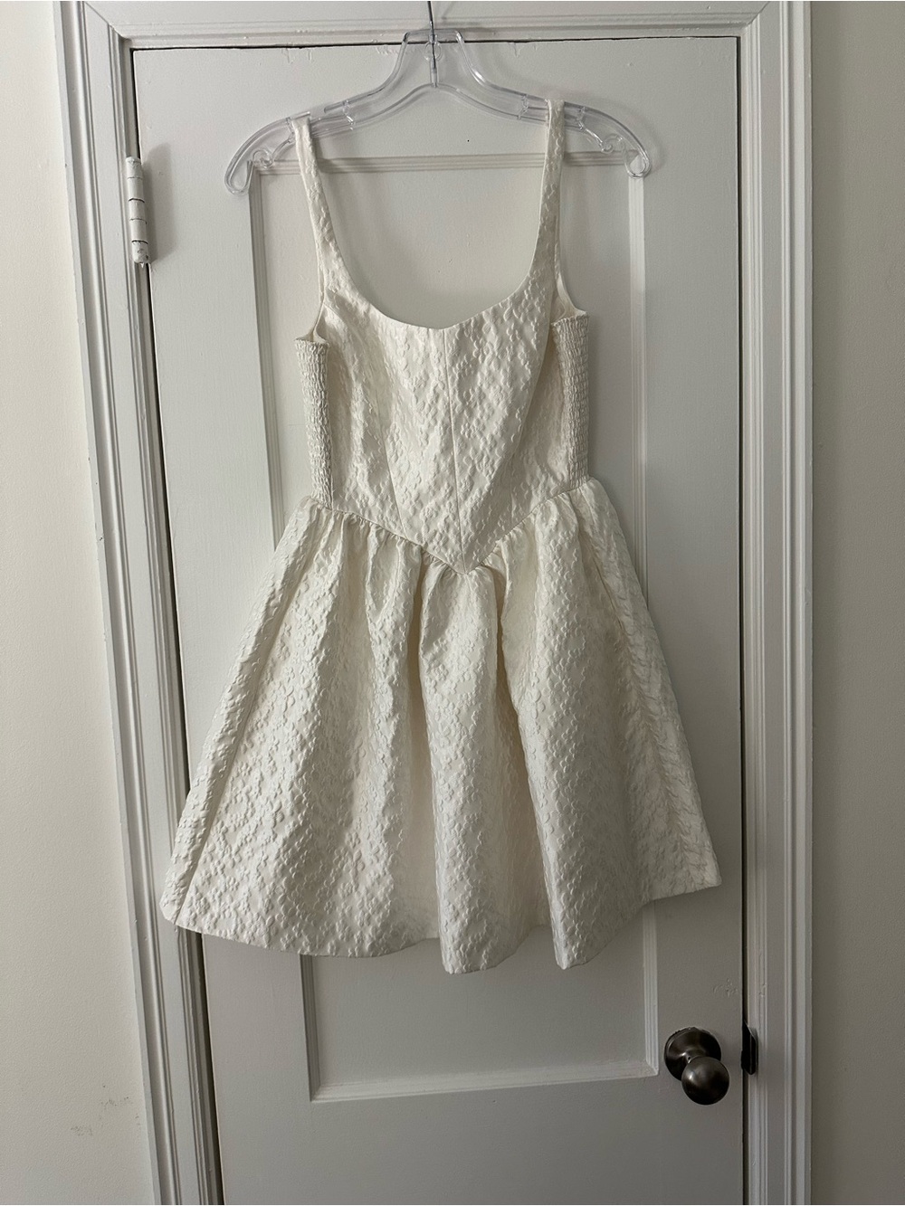 Amanda Uprichard Ivory Textured Sleeveless Party Dress